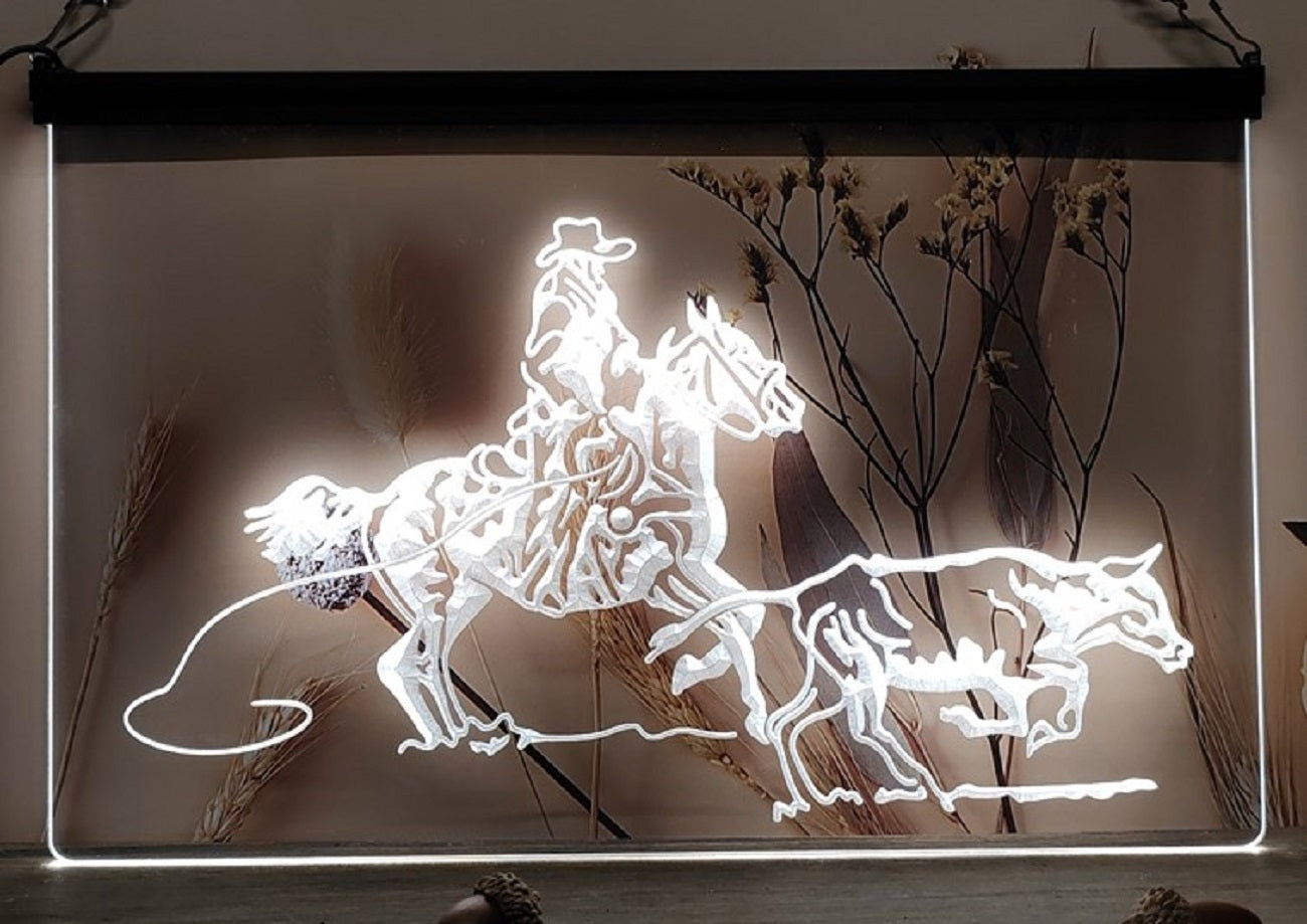 Cowboys Cow Western Led Neon Sign Home Man Cave Cowboys Ranch Decor