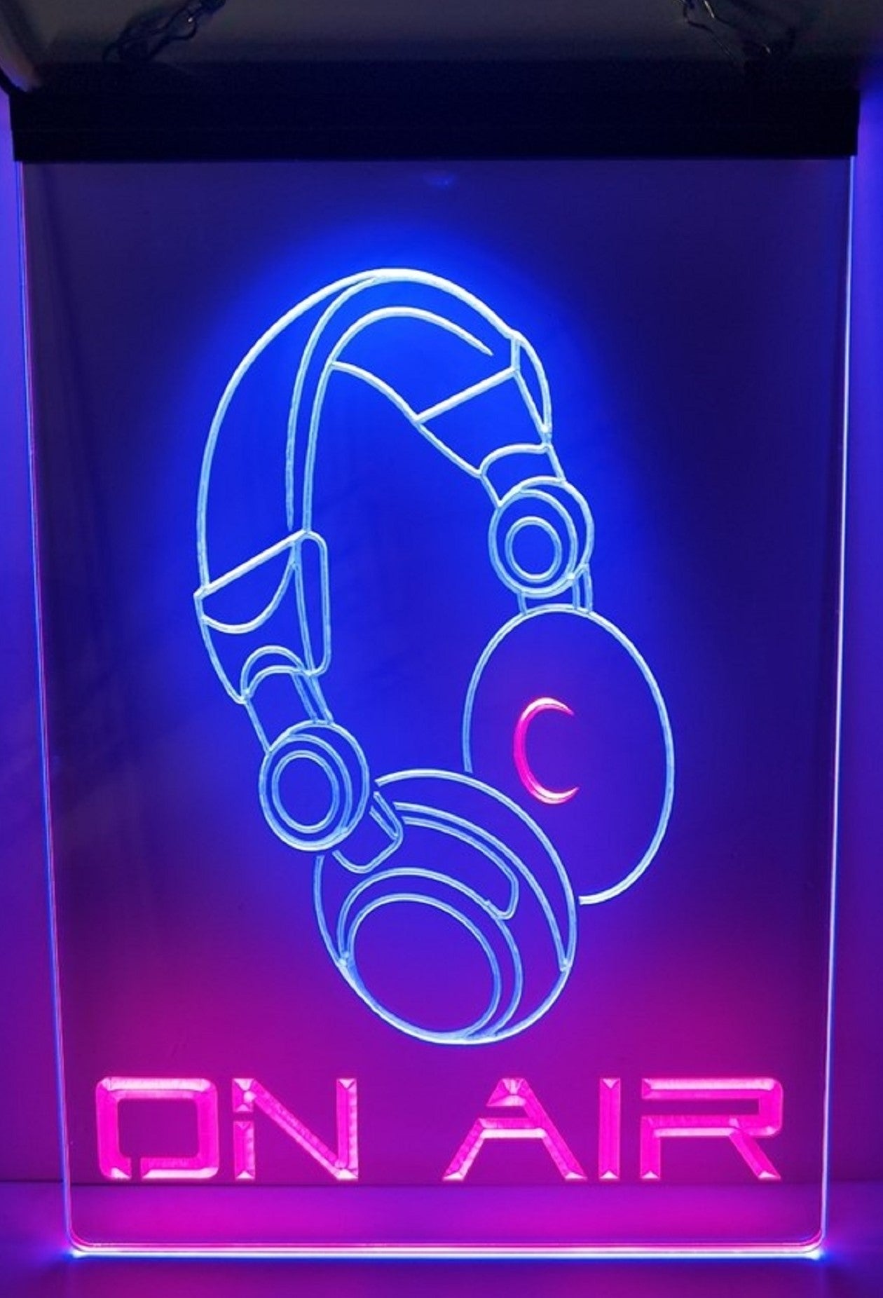 On Air Headphone Led Neon Sign Dual ColoR Music Room Audio Recording Studio Decor