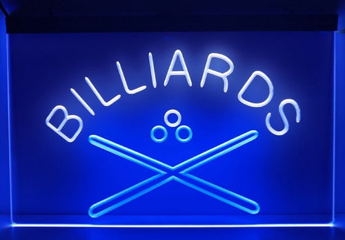 Billiards Cue Led Neon Sign Dual Color Home Pool Room Billiards Hall Decor