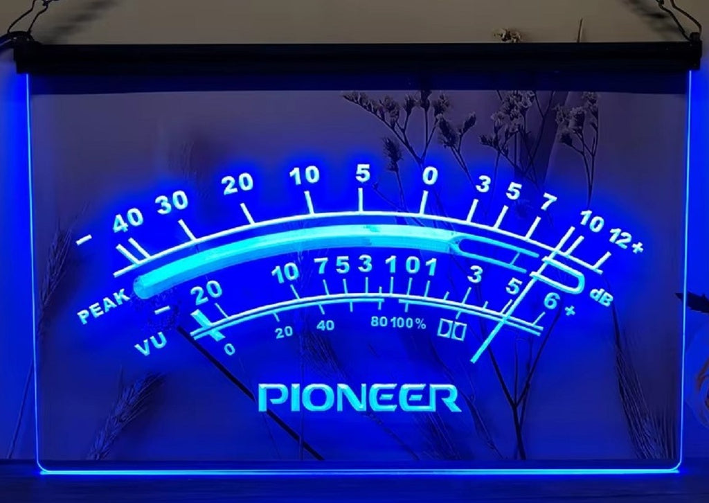 Pioneer Peak VU dB Led Neon Sign Home Music Room Audio Studio Decor