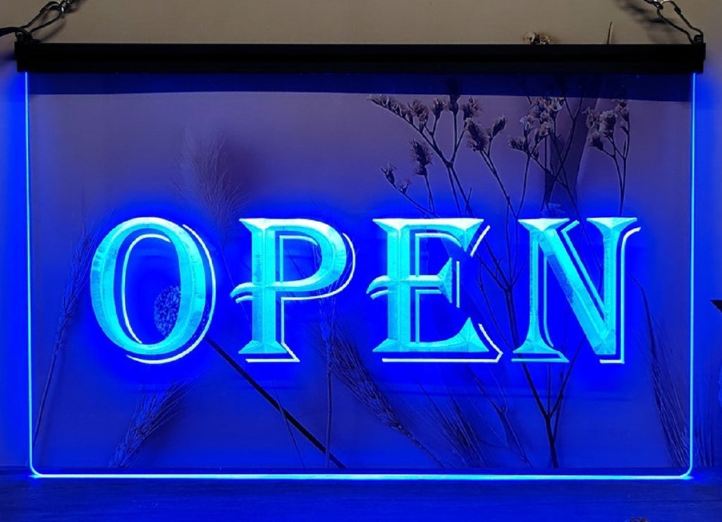 Open Led Neon Sign Store Shop Grocery Restaurant Decor Wall Hanging