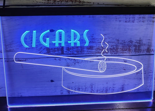 Cigars Ashtray Led Neon Sign Dual Color Cigar Lounge Cigar Shop Vape Shop Decor