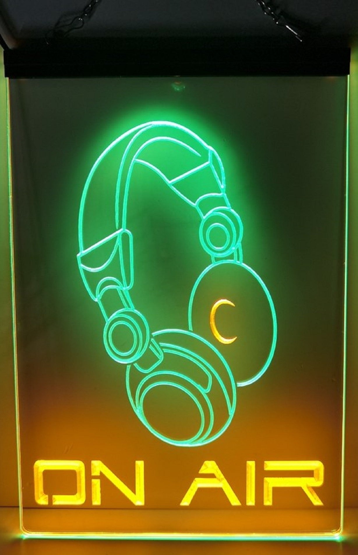 On Air Headphone Led Neon Sign Dual ColoR Music Room Audio Recording Studio Decor