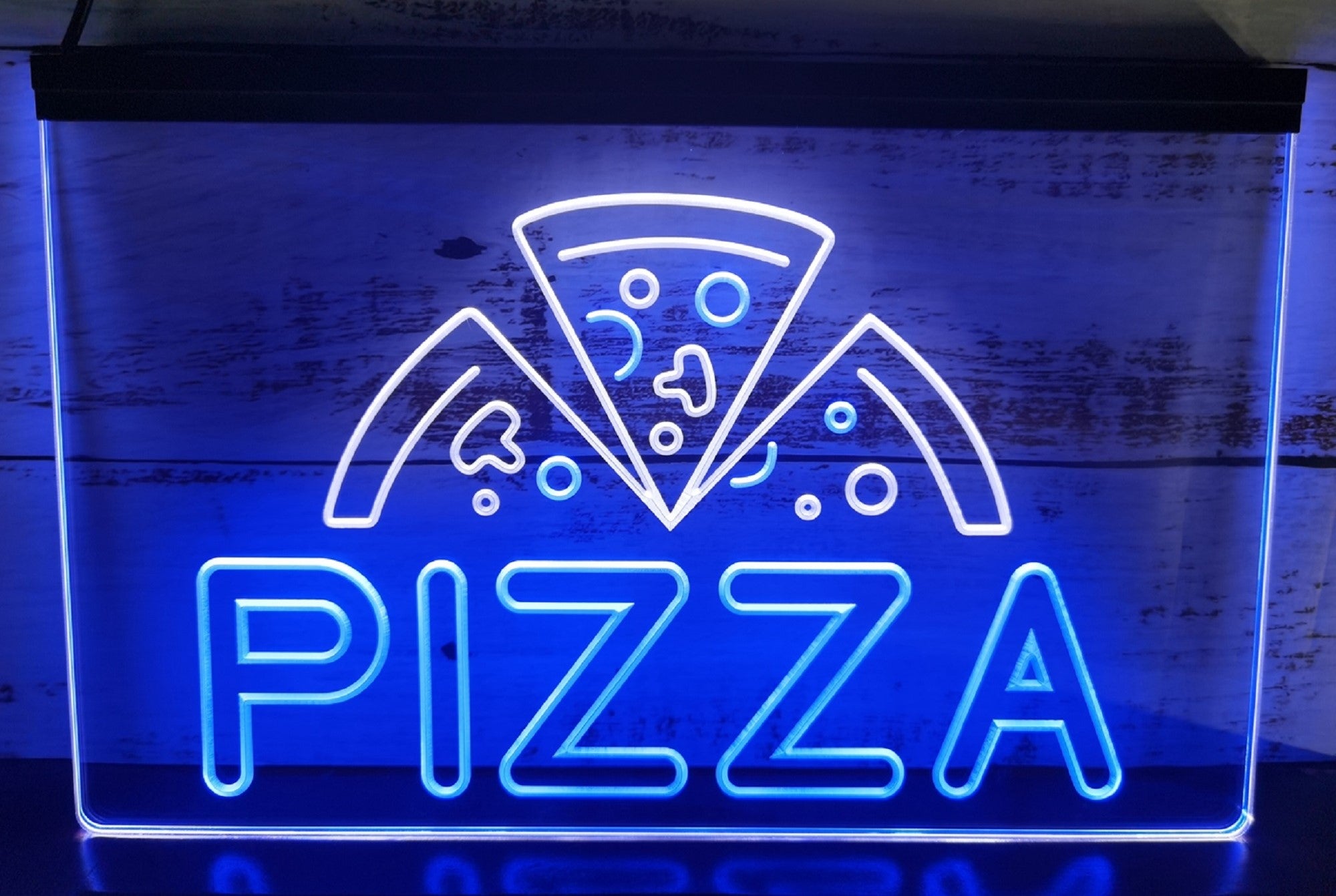 Pizza Slices Led Neon Sign Dual Color Pizzeria Restaurant Decor