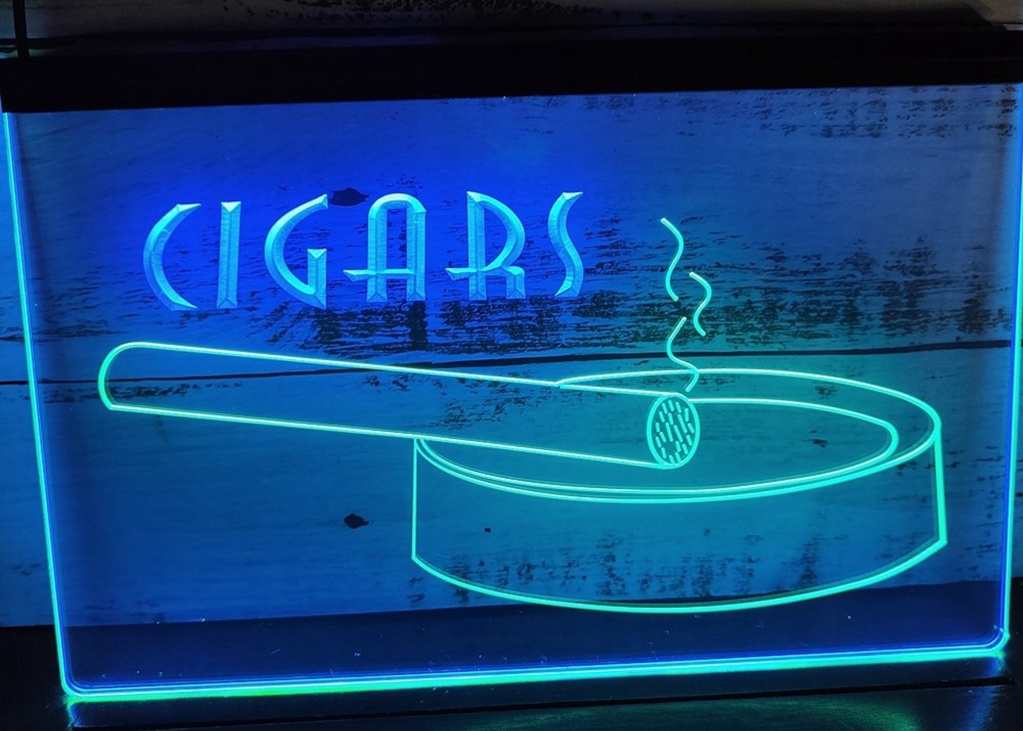 Cigars Ashtray Led Neon Sign Dual Color Cigar Lounge Cigar Shop Vape Shop Decor