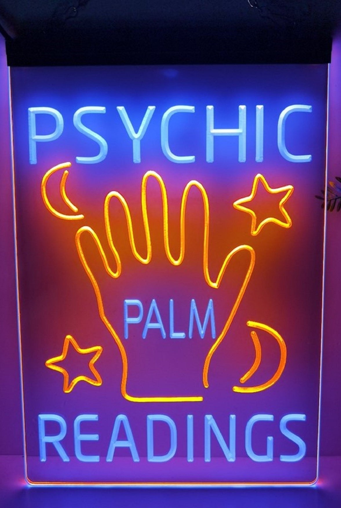 Psychic Palm Readings Led Neon Sign Dual Color Psychic Tarot Shop Decor