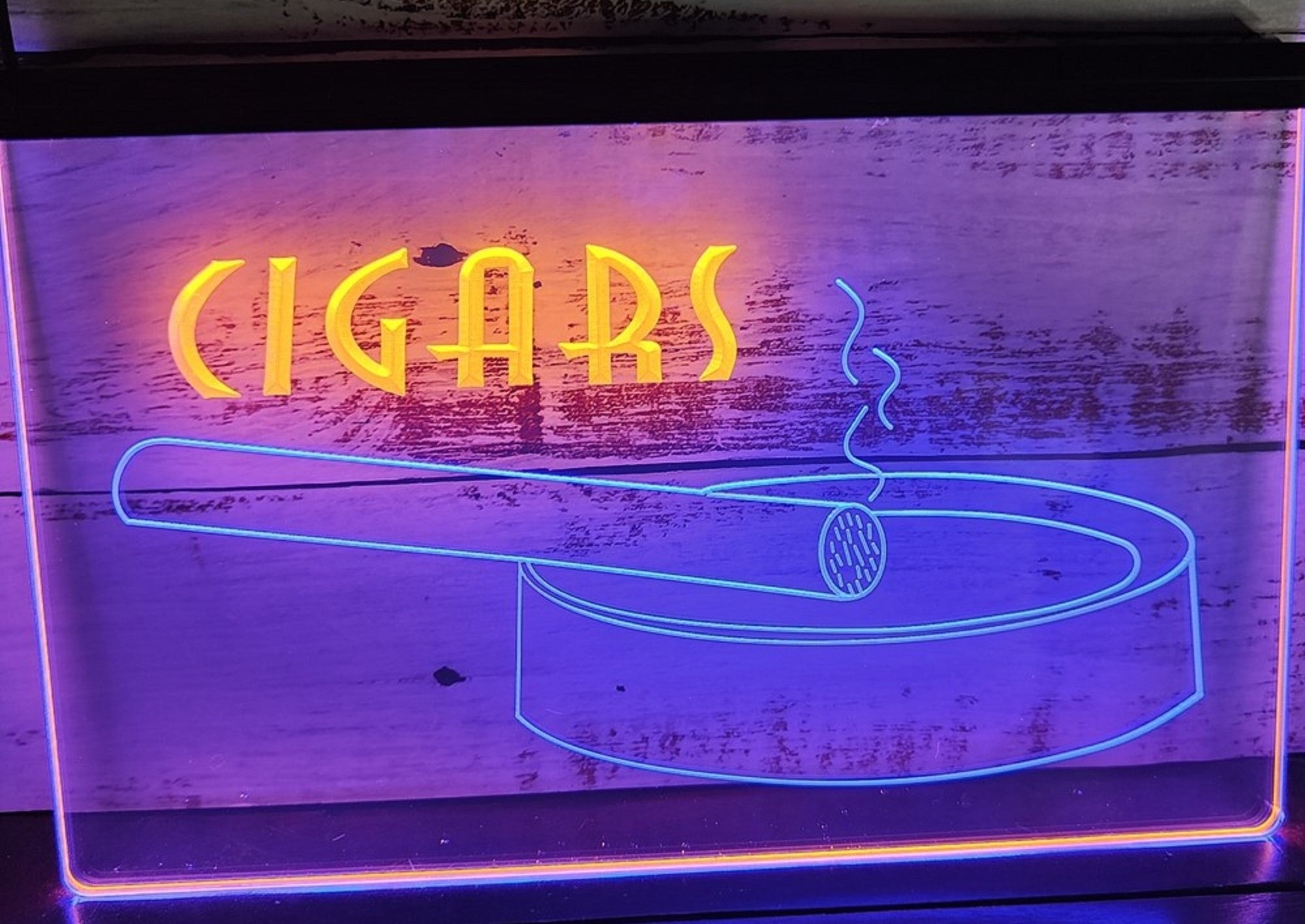 Cigars Ashtray Led Neon Sign Dual Color Cigar Lounge Cigar Shop Vape Shop Decor