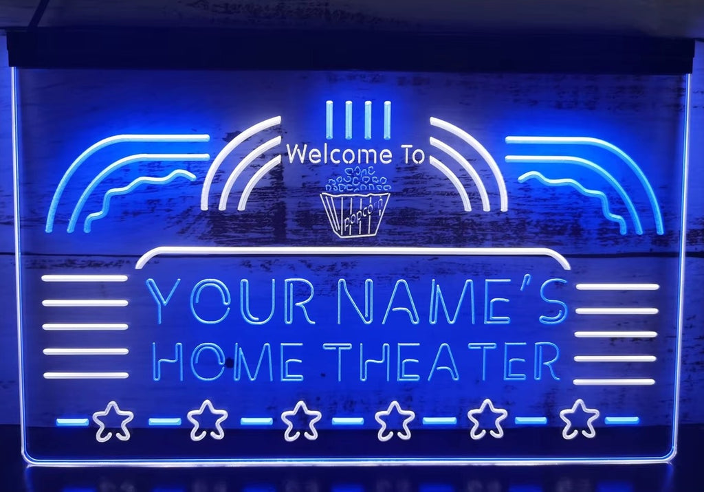 Custom Your Name Home Theater Led Neon Sign Dual Color Home Cinema Room Movie Studio Decor