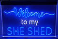 Welcome to My She Shed Led Neon Sign Dual Color Home Girls Room She Shed Babe Cave Decor