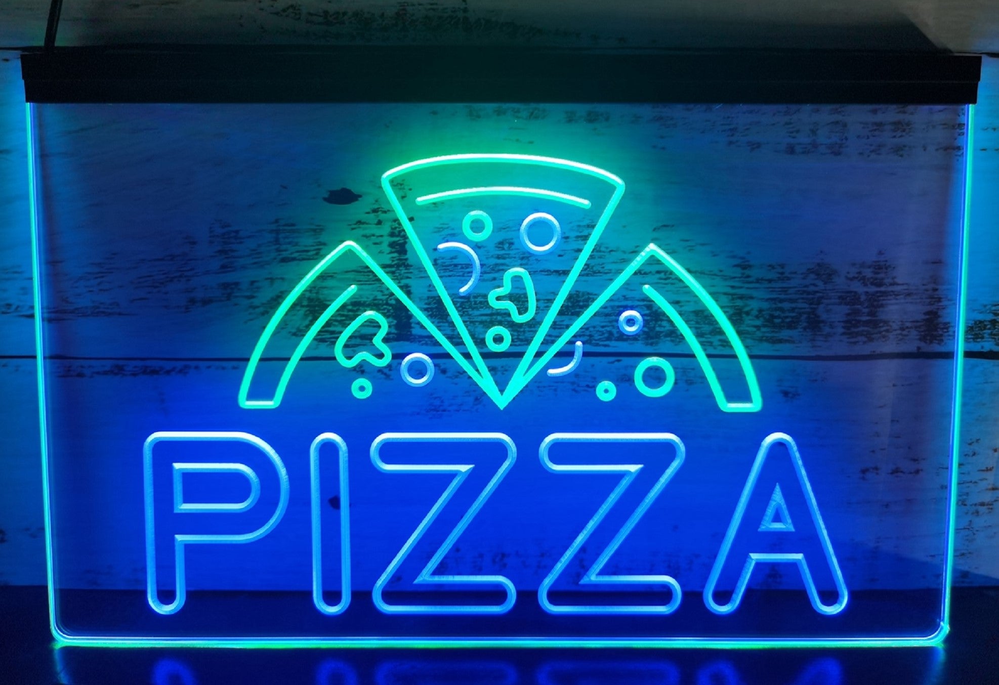 Pizza Slices Led Neon Sign Dual Color Pizzeria Restaurant Decor