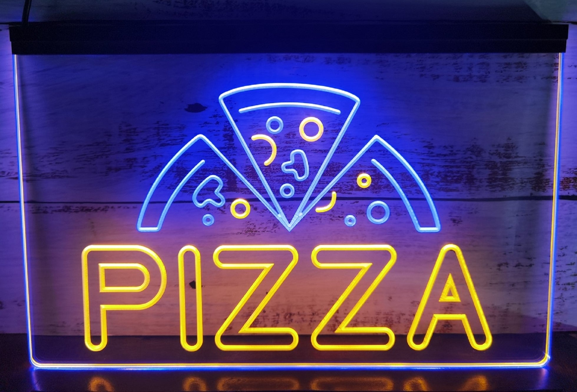 Pizza Slices Led Neon Sign Dual Color Pizzeria Restaurant Decor