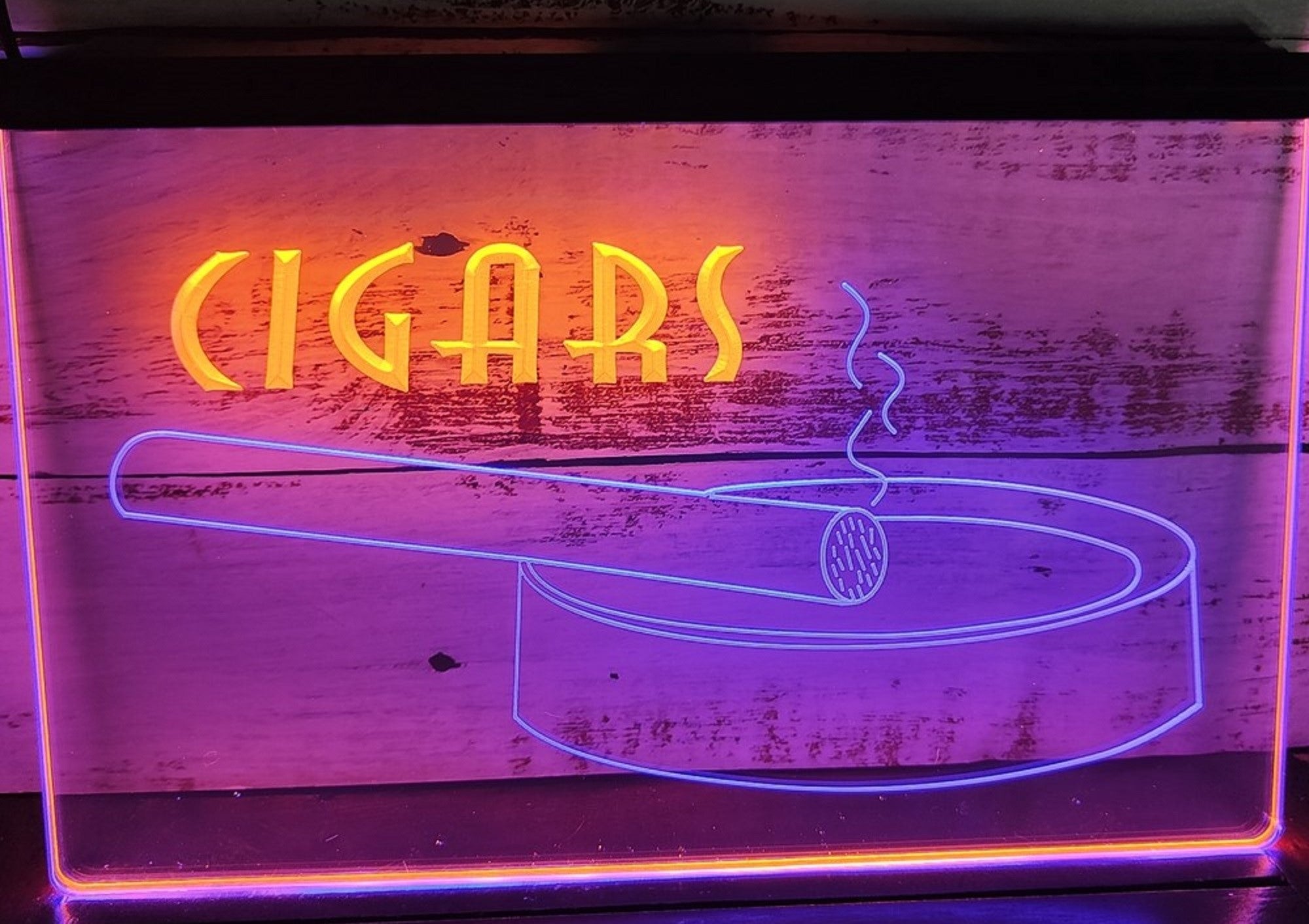 Cigars Ashtray Led Neon Sign Dual Color Cigar Lounge Cigar Shop Vape Shop Decor