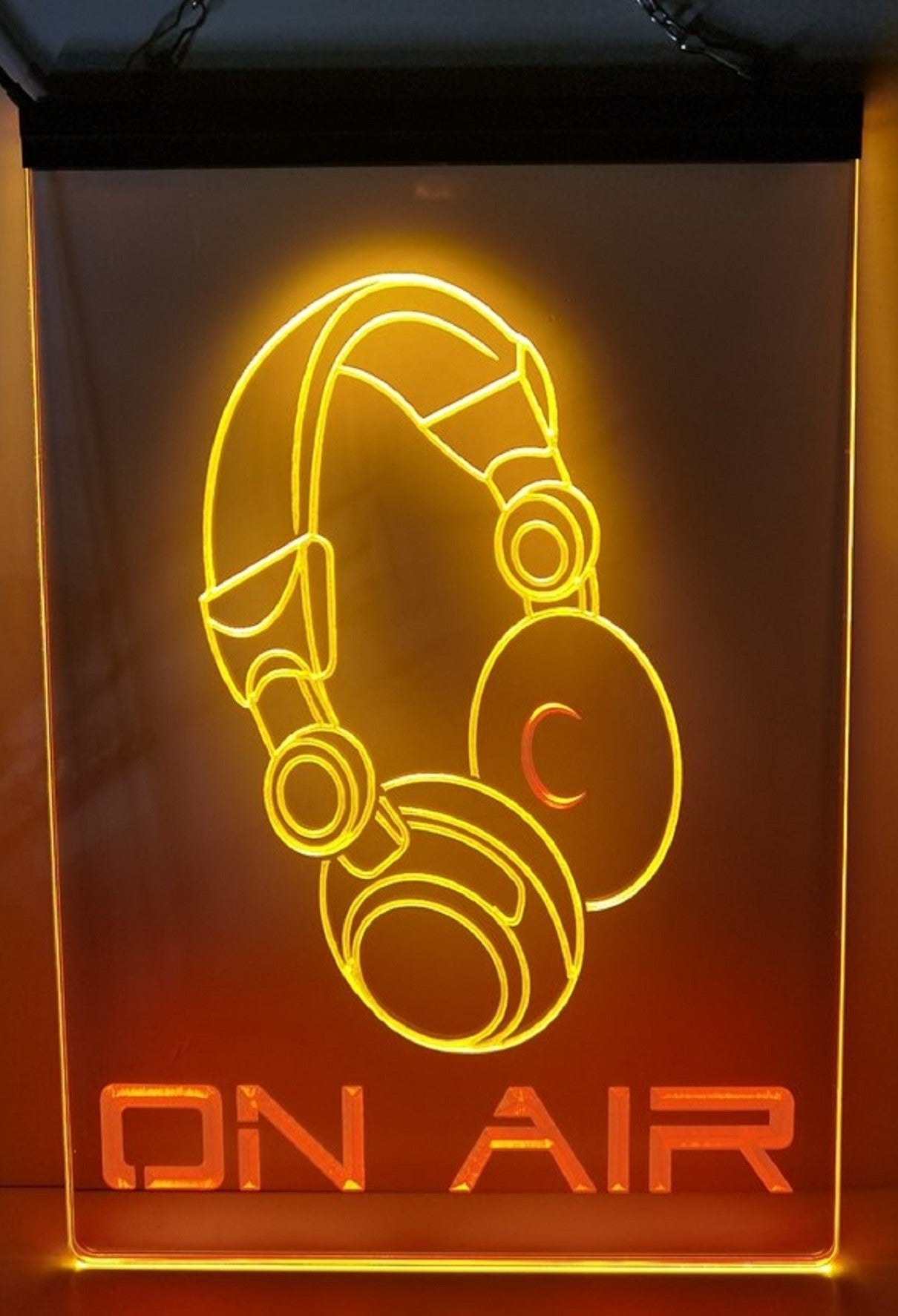 On Air Headphone Led Neon Sign Dual ColoR Music Room Audio Recording Studio Decor