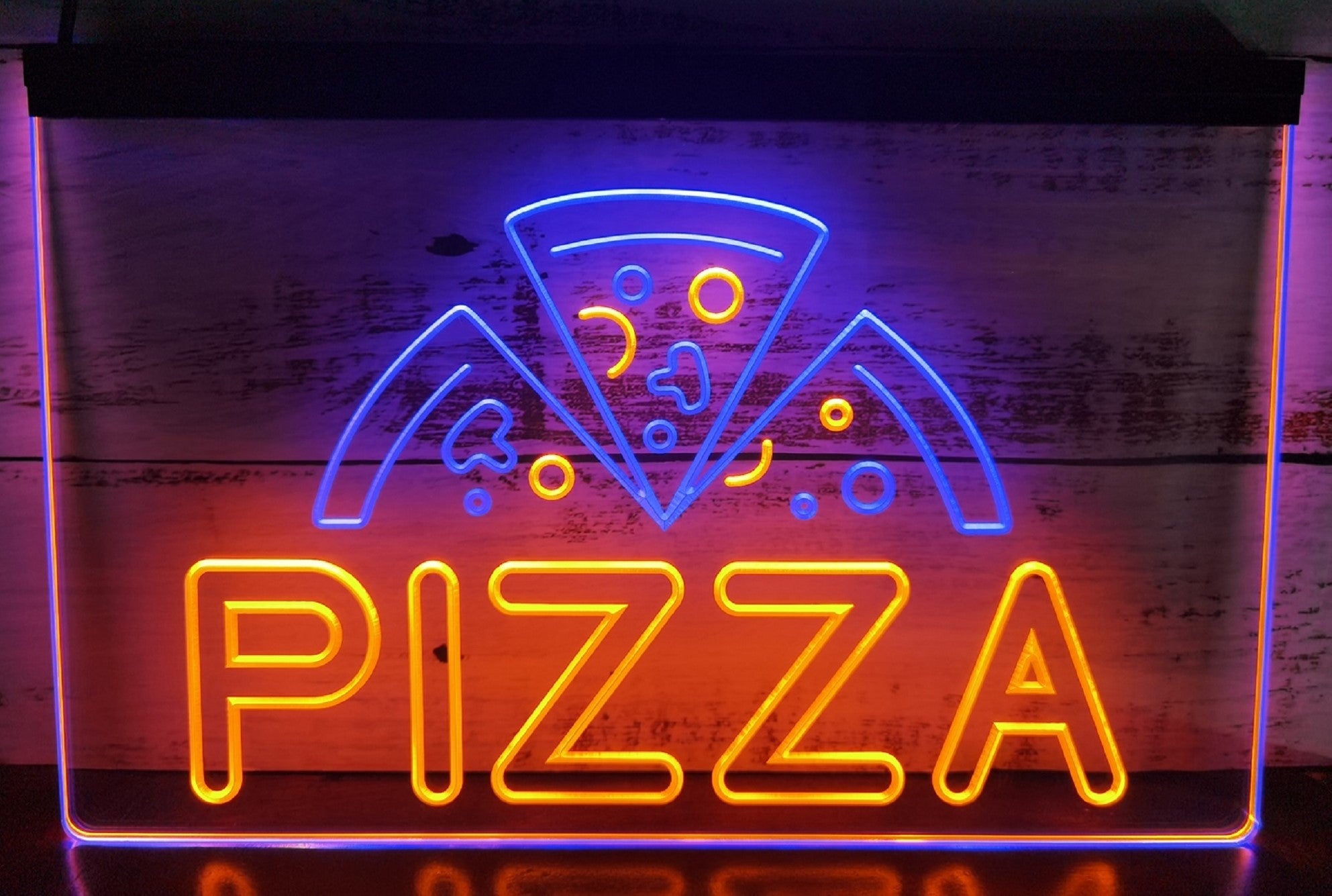 Pizza Slices Led Neon Sign Dual Color Pizzeria Restaurant Decor