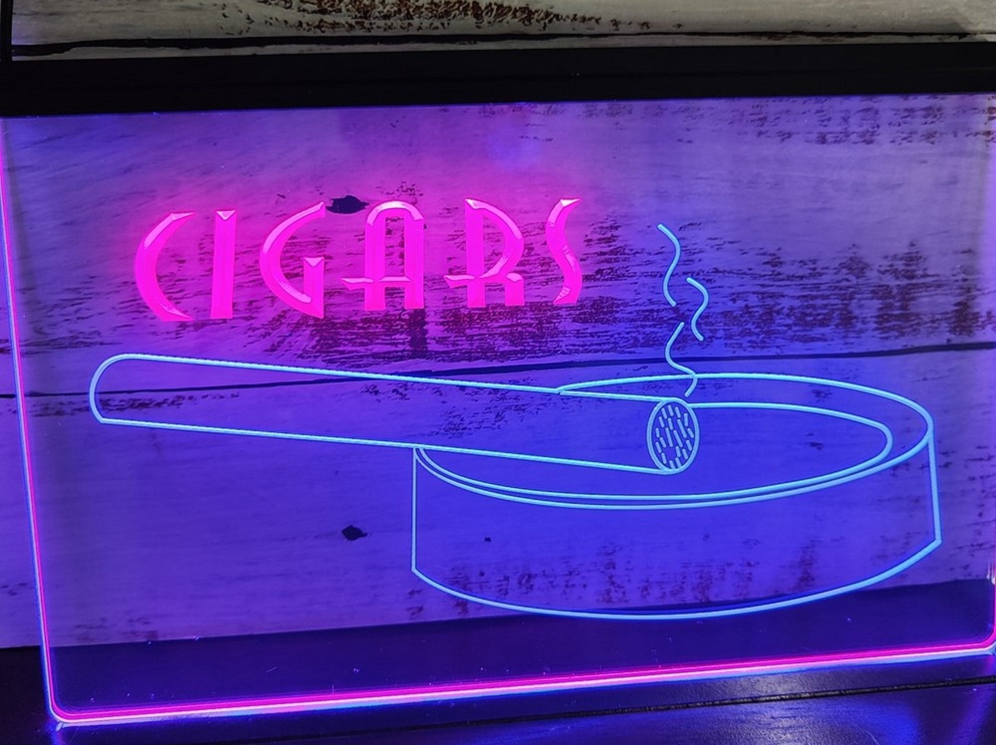 Cigars Ashtray Led Neon Sign Dual Color Cigar Lounge Cigar Shop Vape Shop Decor