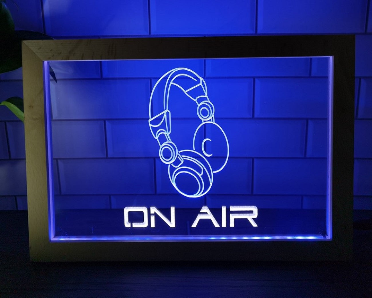 On Air Headphone Led Neon Sign Framed Music Room Audio Recording Studio Decor