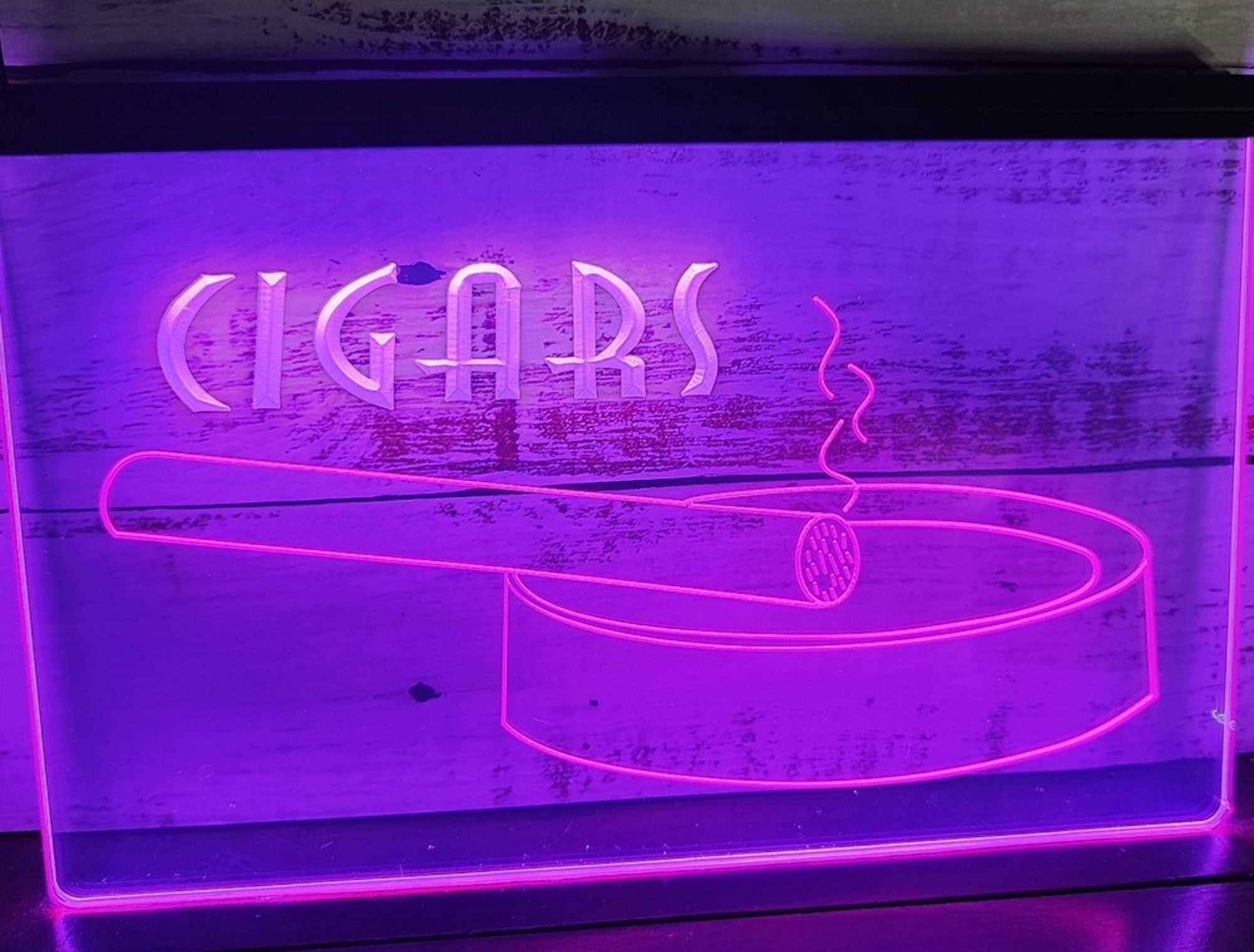 Cigars Ashtray Led Neon Sign Dual Color Cigar Lounge Cigar Shop Vape Shop Decor