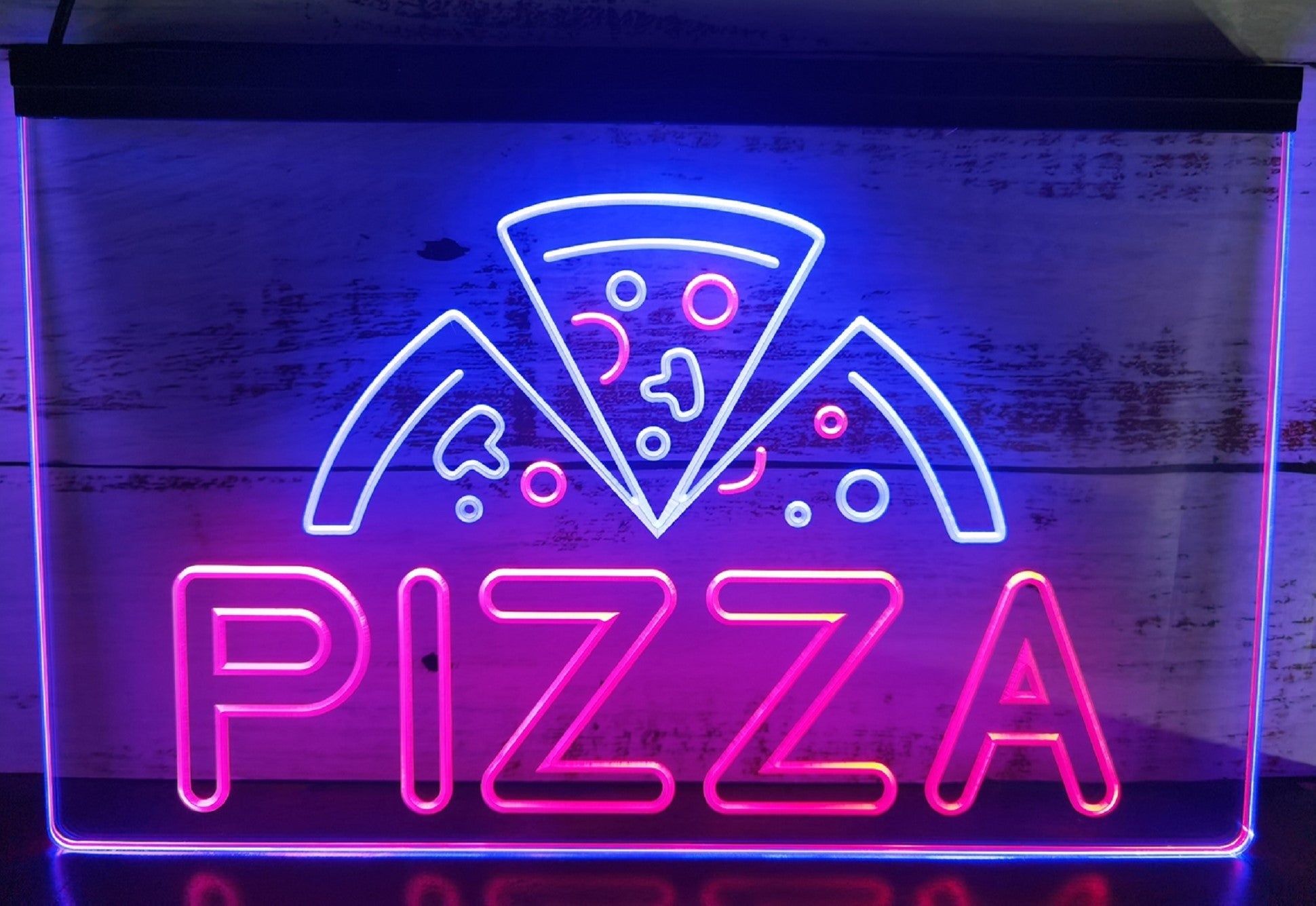 Pizza Slices Led Neon Sign Dual Color Pizzeria Restaurant Decor