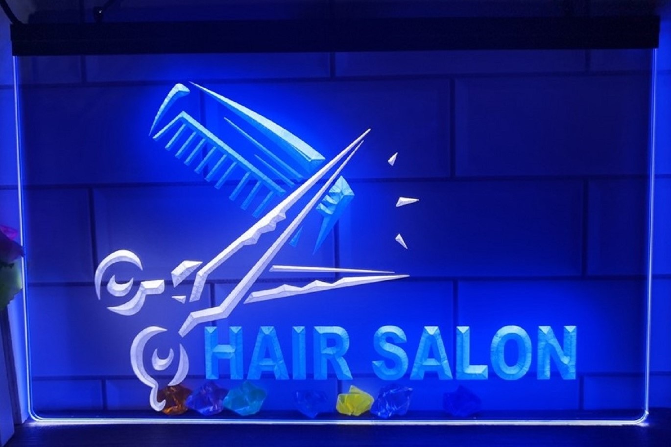 Hair Salon Led Neon Sign Dual Color Barber Shop Haircut Salon Decor