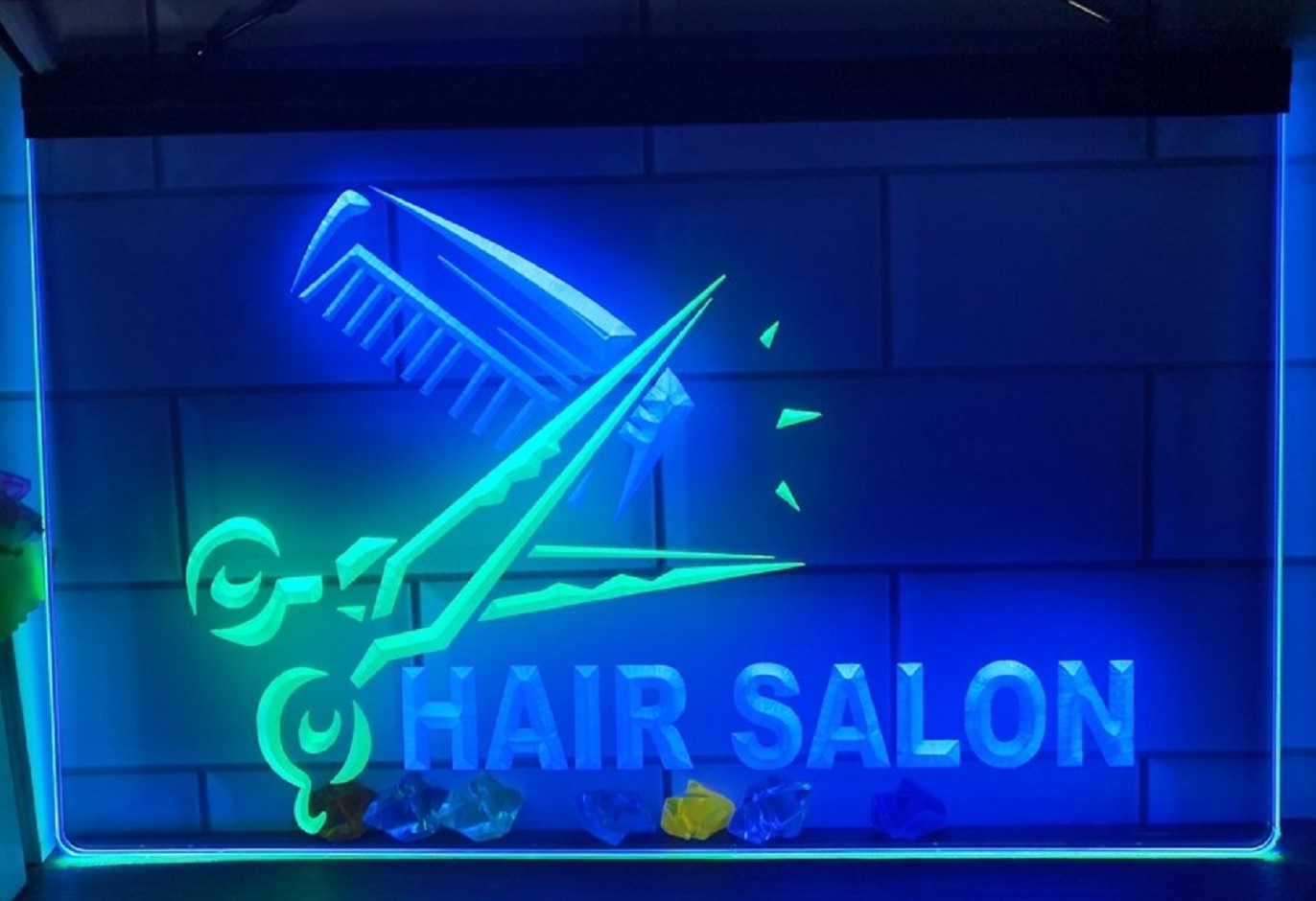 Hair Salon Led Neon Sign Dual Color Barber Shop Haircut Salon Decor