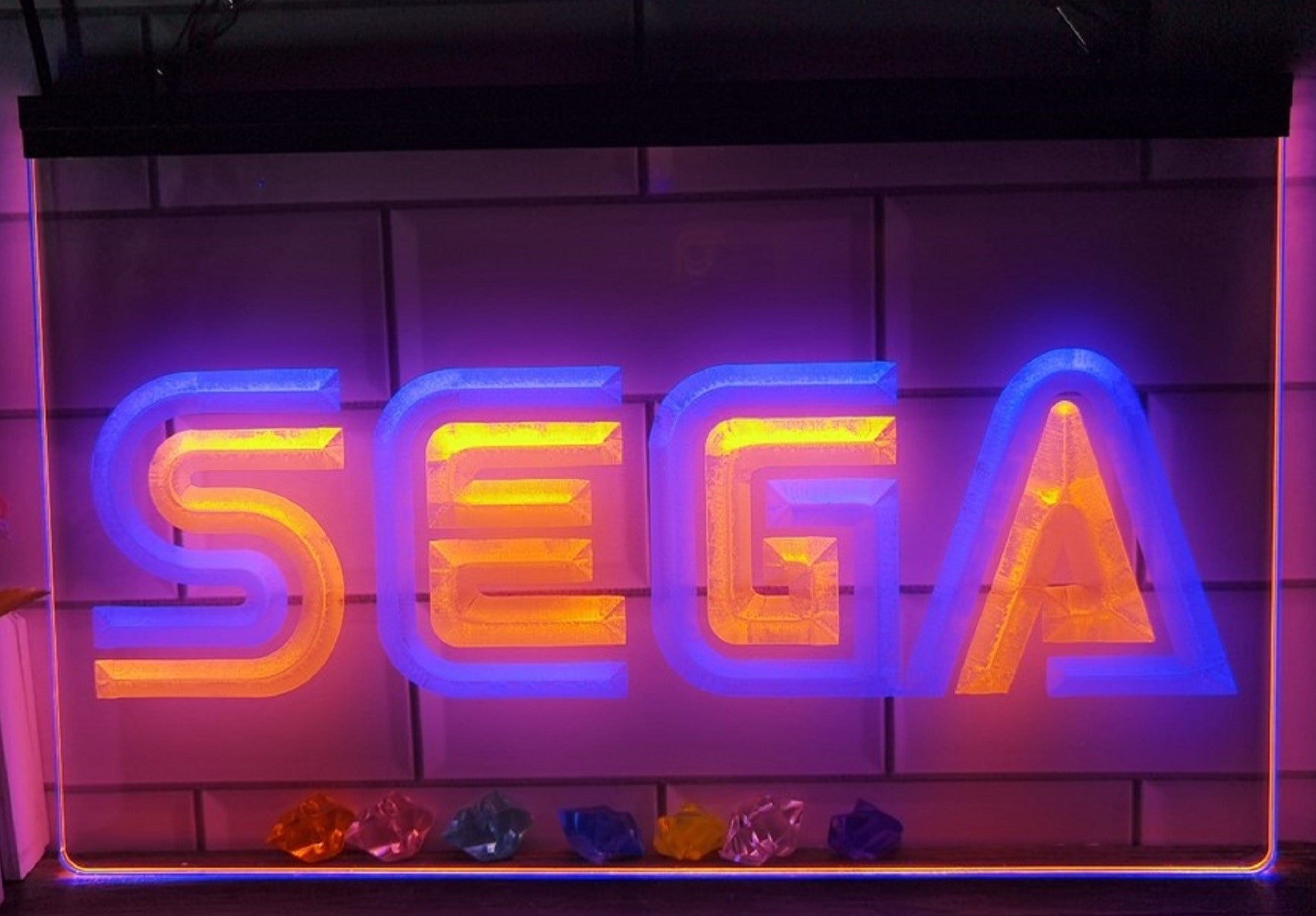 Sega Led Neon Sign Dual Color Home Kids Room Arcade Gaming Shop Decor