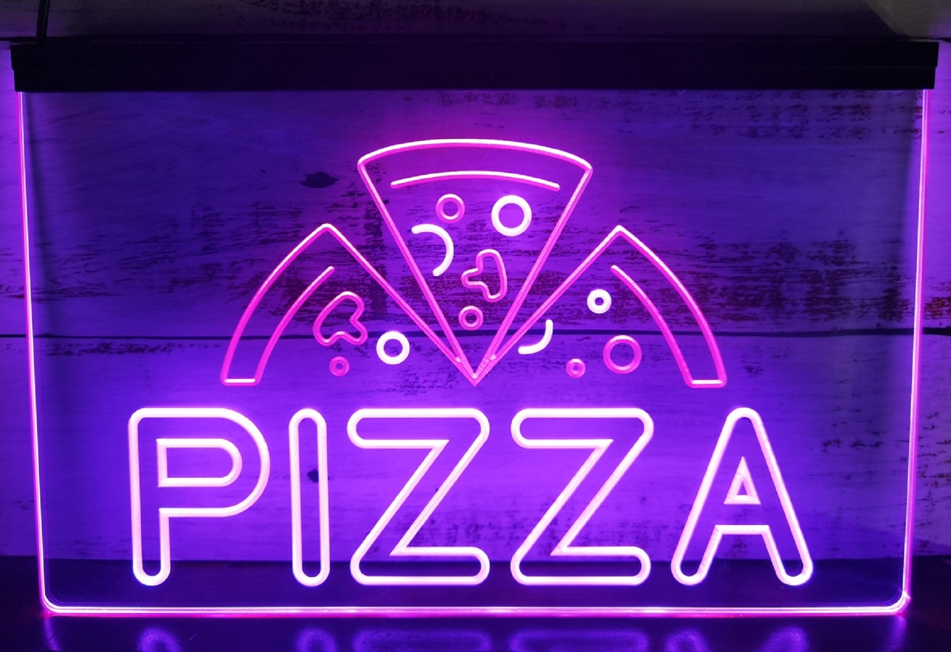 Pizza Slices Led Neon Sign Dual Color Pizzeria Restaurant Decor