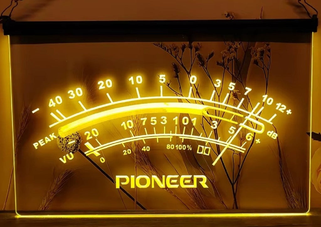 Pioneer Peak VU dB Led Neon Sign Home Music Room Audio Studio Decor