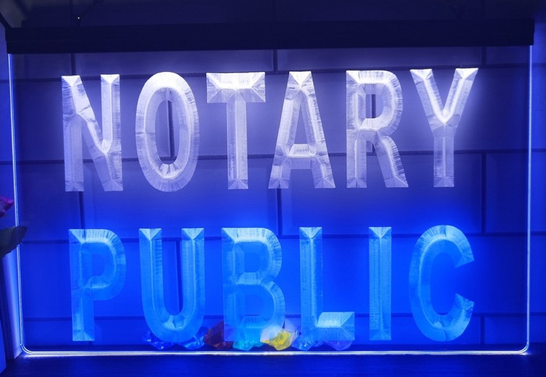 Notary Public Led Neon Sign Dual Color Notary Public Signatory Office Decor