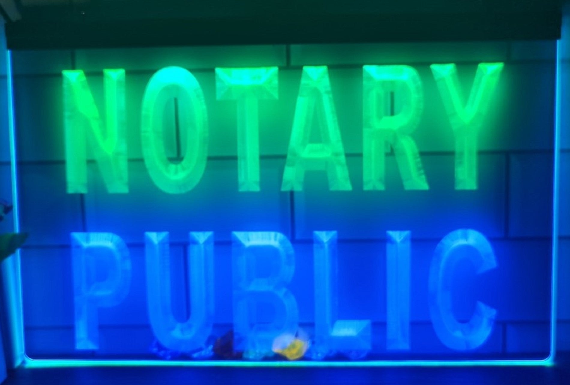 Notary Public Led Neon Sign Dual Color Notary Public Signatory Office Decor