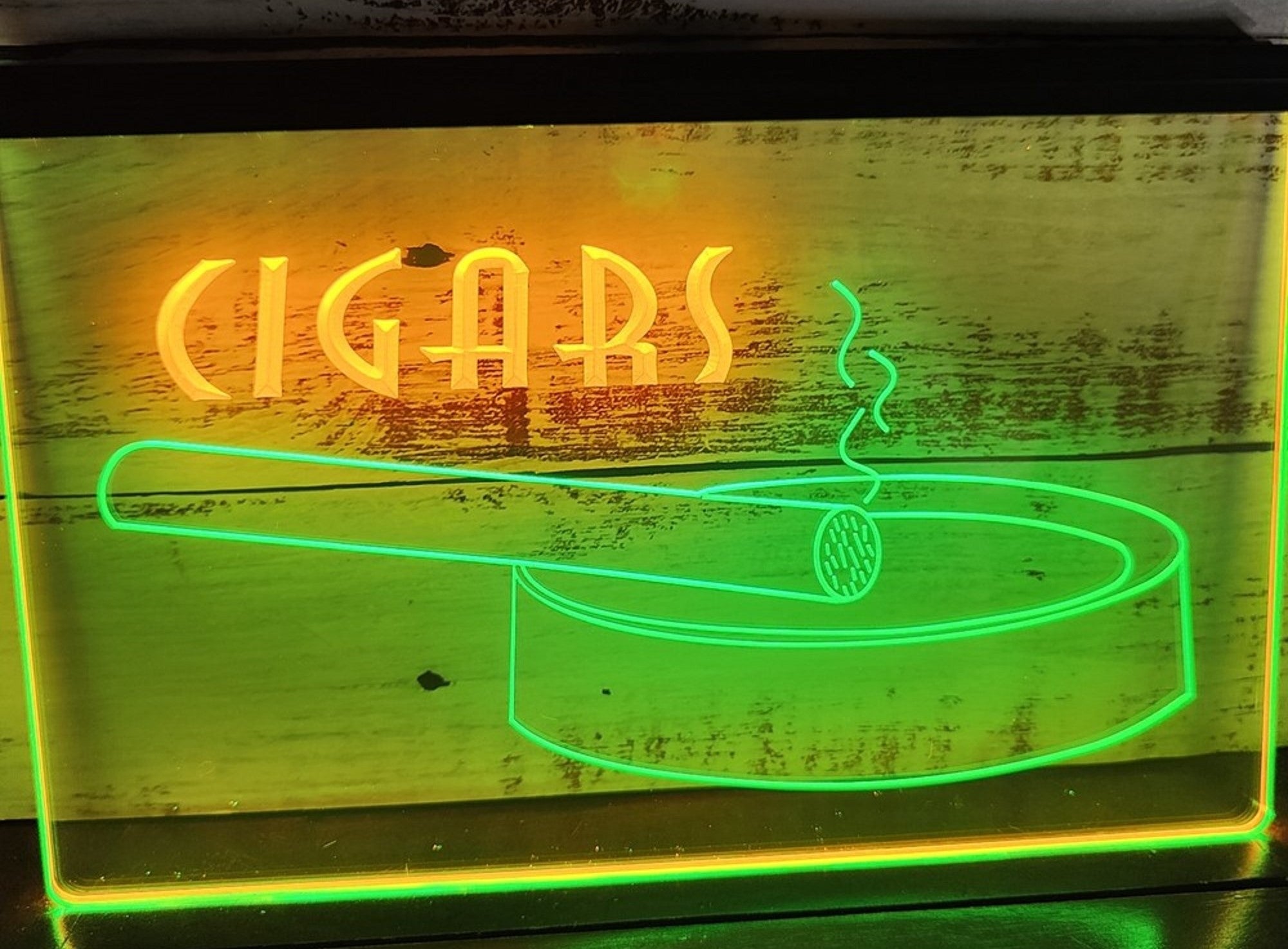 Cigars Ashtray Led Neon Sign Dual Color Cigar Lounge Cigar Shop Vape Shop Decor