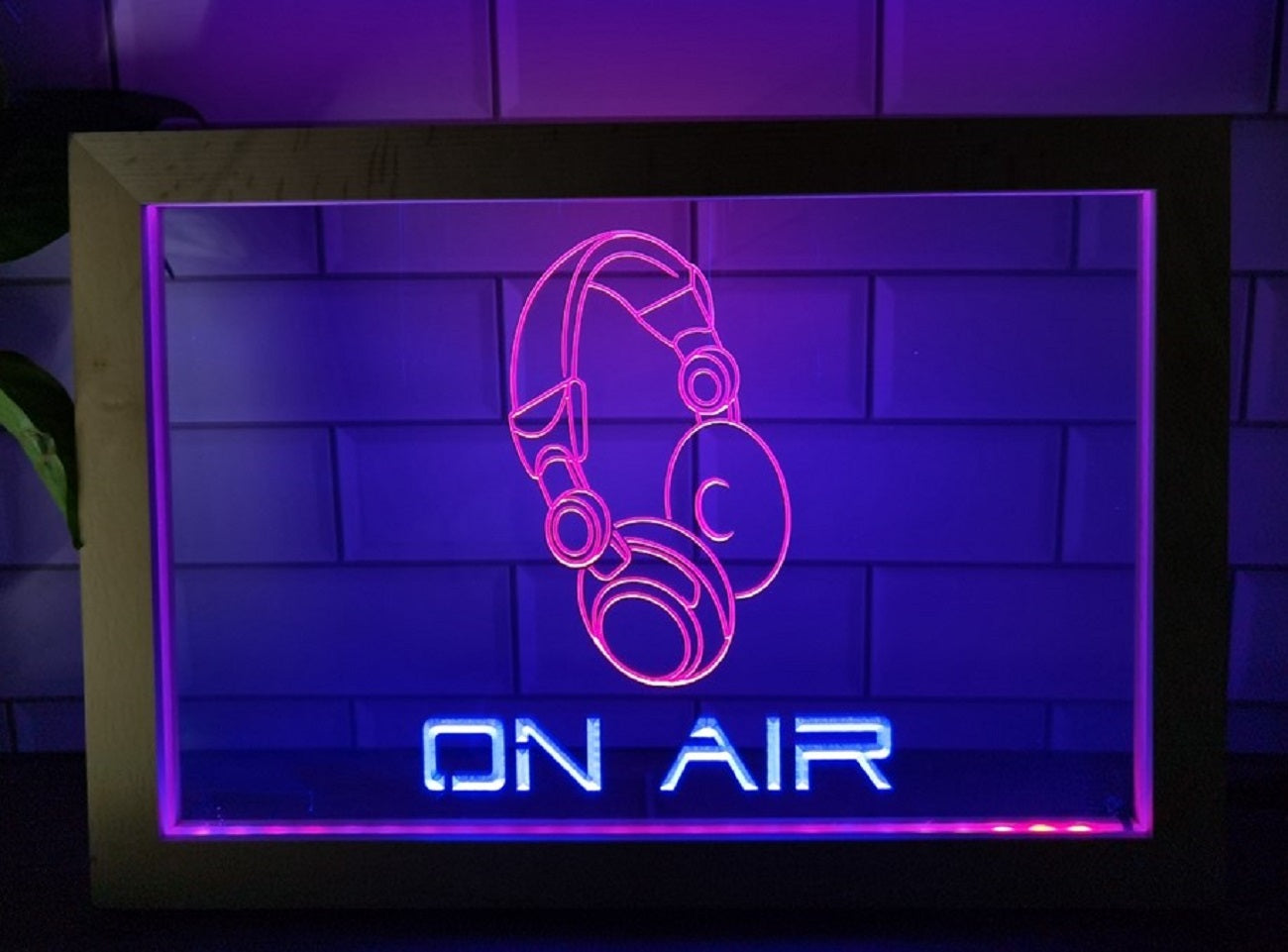 On Air Headphone Led Neon Sign Framed Music Room Audio Recording Studio Decor