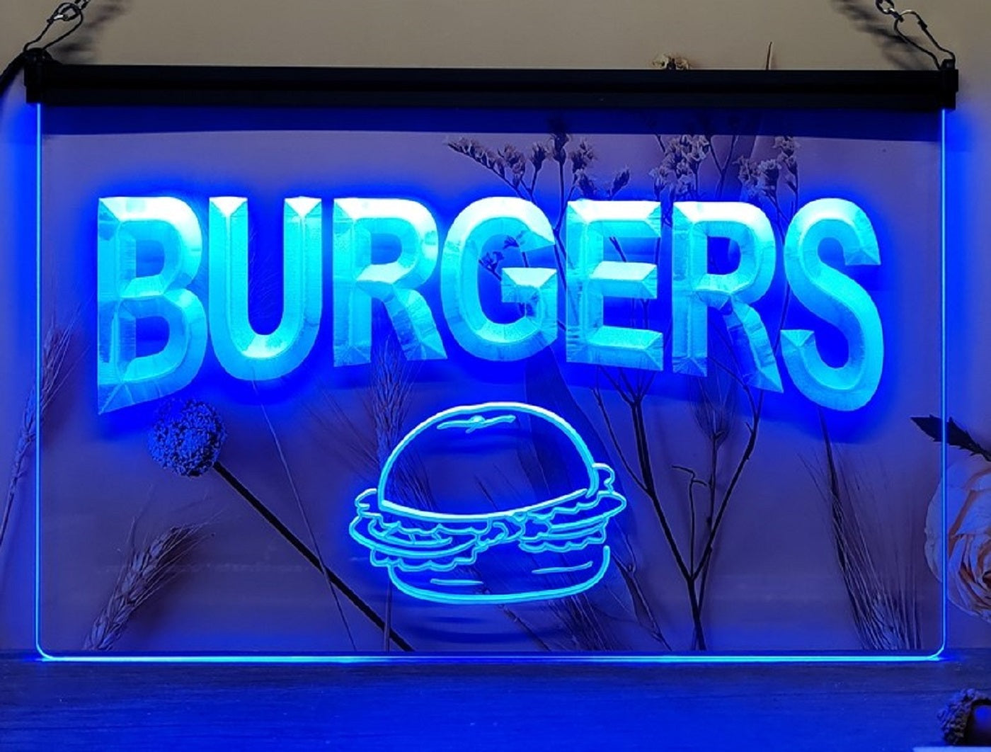 Burgers Led Neon Sign Kebab Burger Restaurant Wall Or Desktop Decor