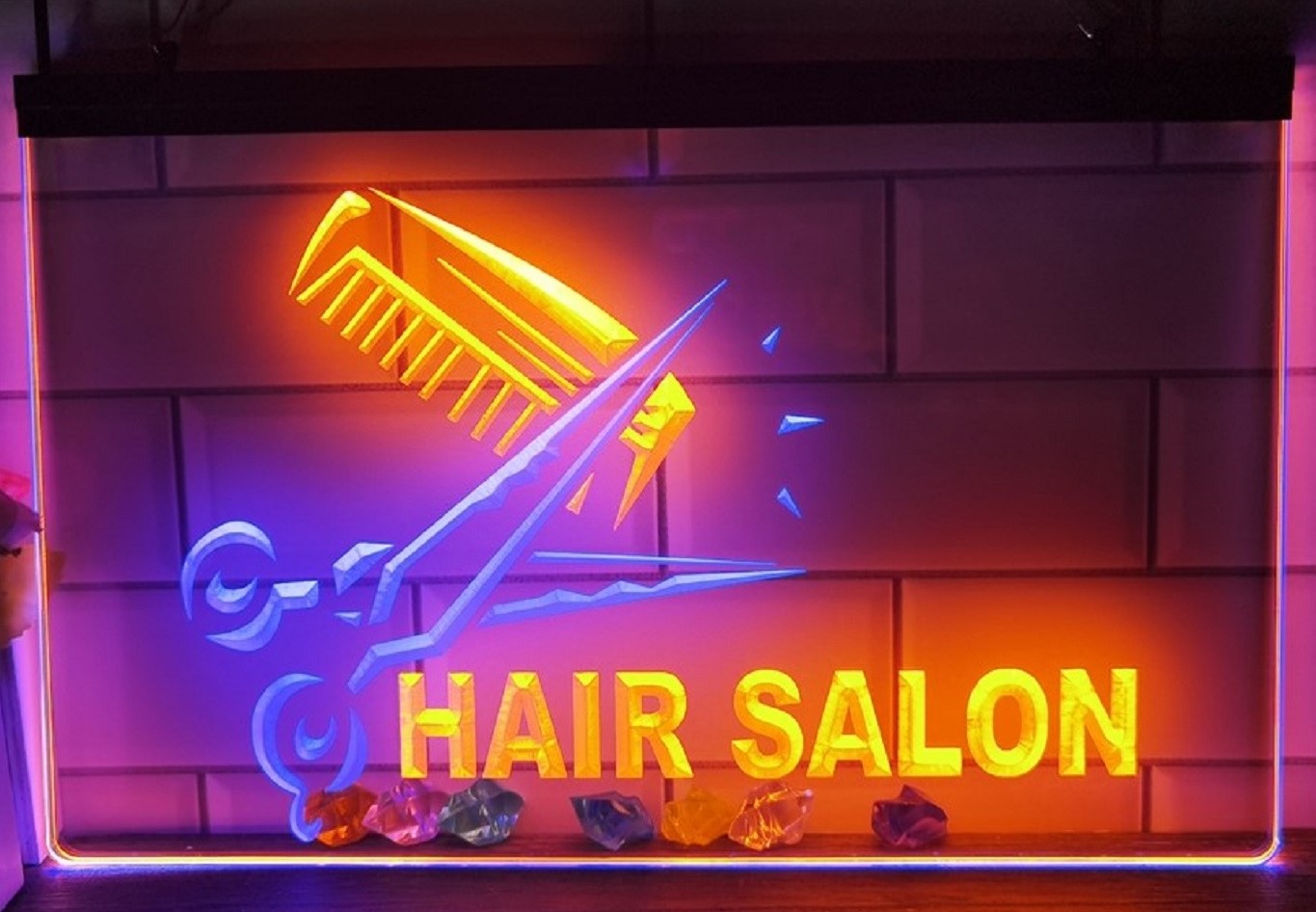Hair Salon Led Neon Sign Dual Color Barber Shop Haircut Salon Decor
