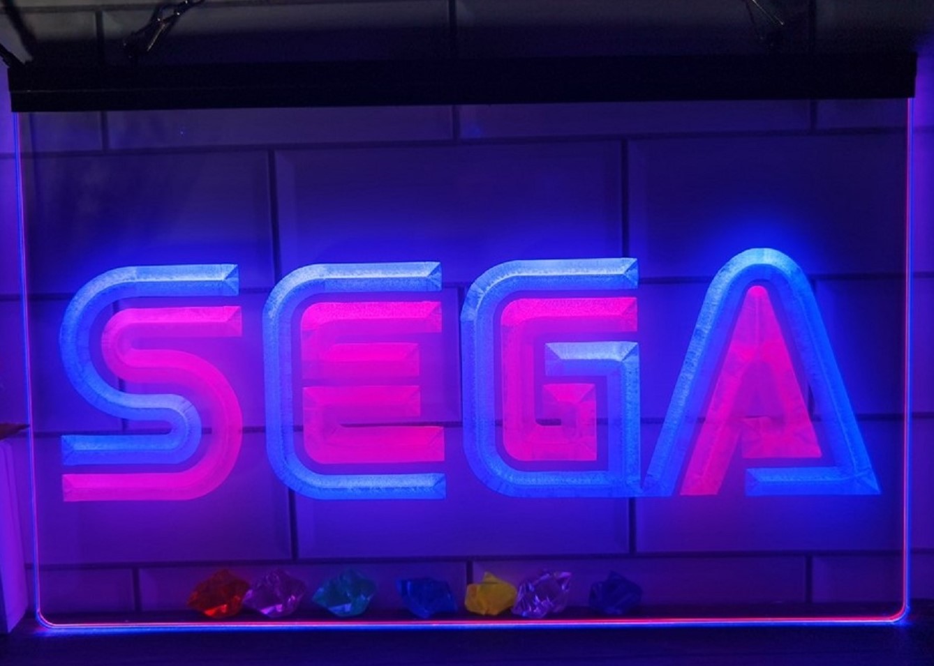 Sega Led Neon Sign Dual Color Home Kids Room Arcade Gaming Shop Decor