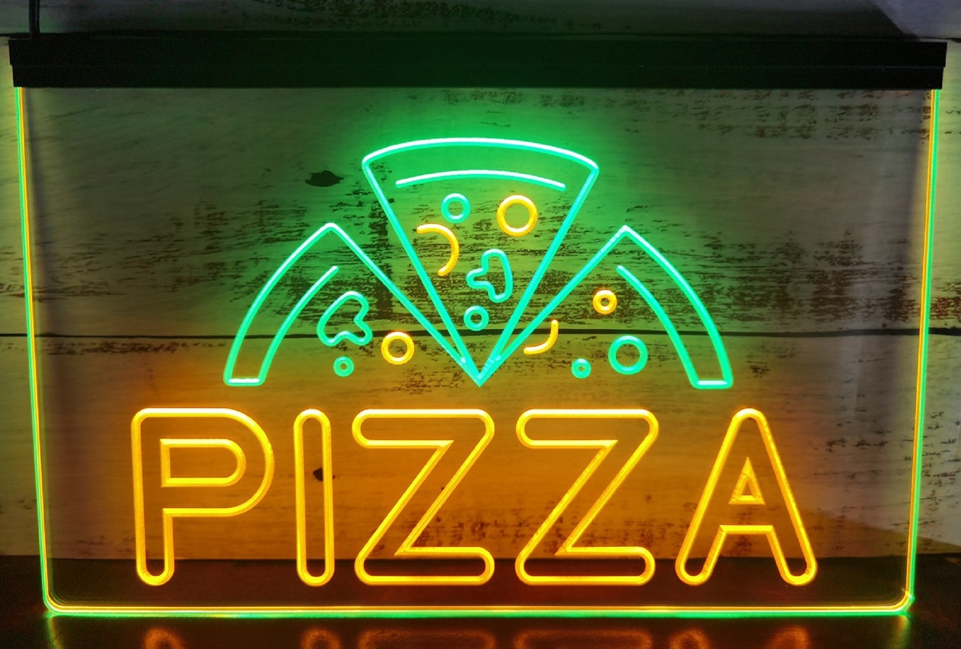 Pizza Slices Led Neon Sign Dual Color Pizzeria Restaurant Decor