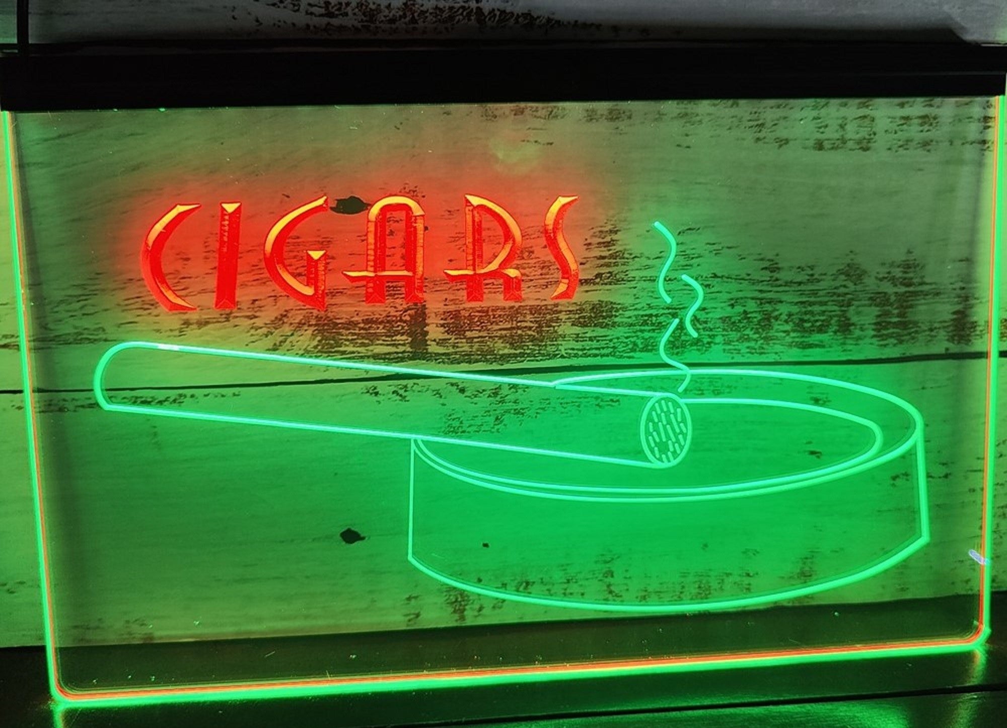 Cigars Ashtray Led Neon Sign Dual Color Cigar Lounge Cigar Shop Vape Shop Decor
