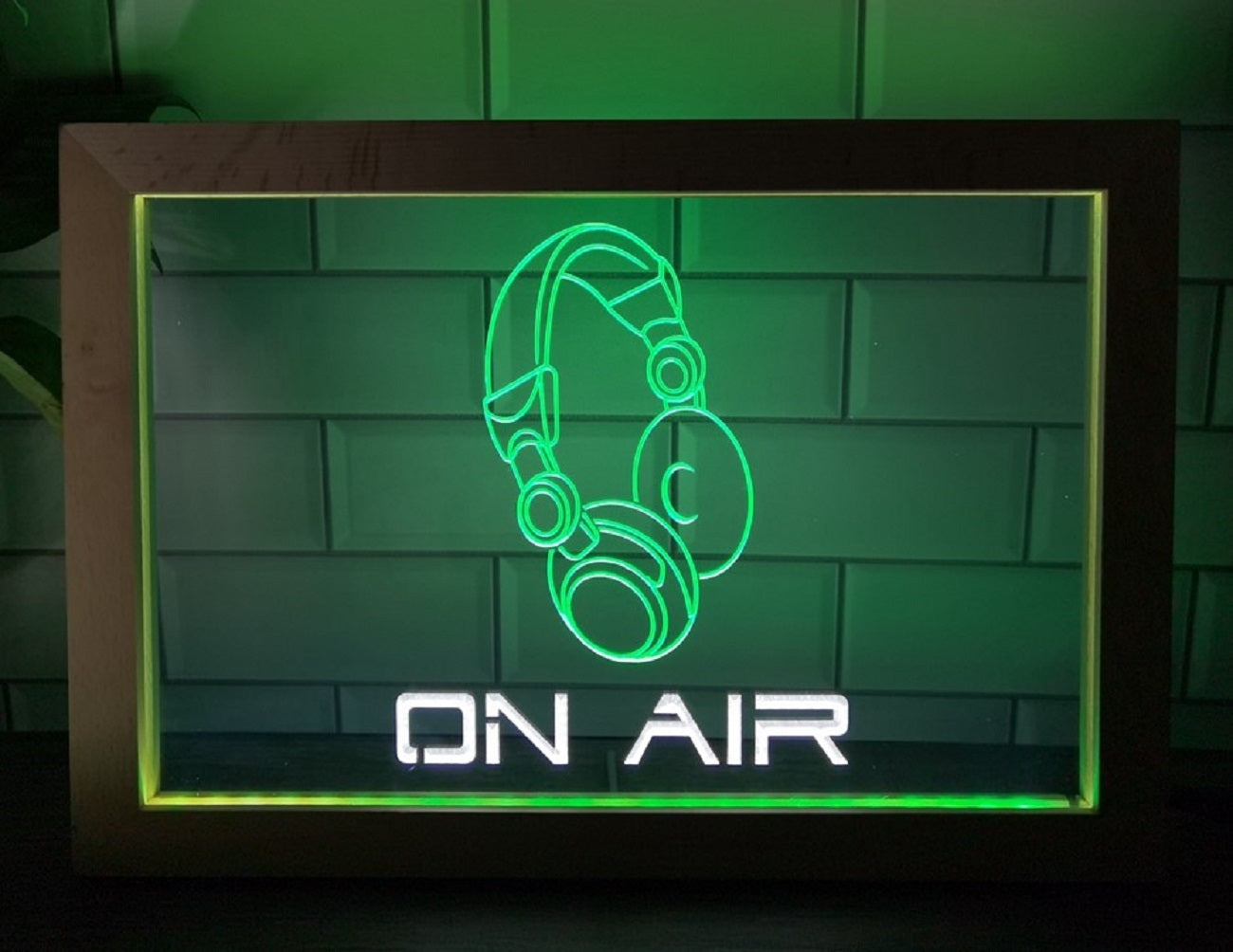 On Air Headphone Led Neon Sign Framed Music Room Audio Recording Studio Decor