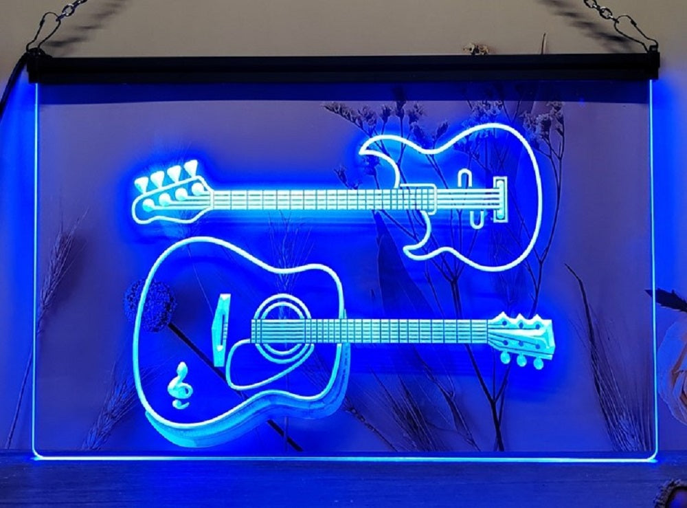 Guitars Led Neon Sign Home Music Room Audio Recording Studio Decor