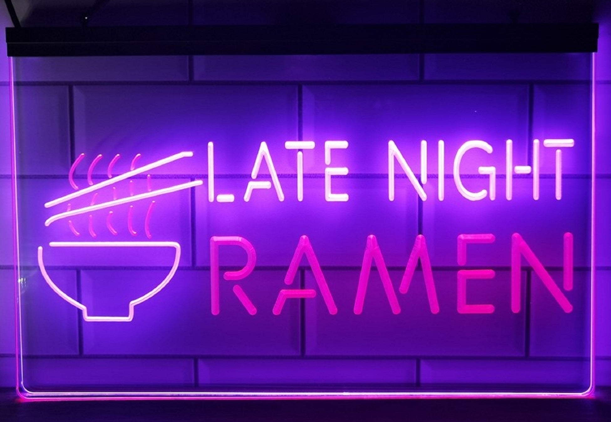 Ramen Late Night Led Neon Sign Dual Color Home Kitchen Japanese Restaurant Decor