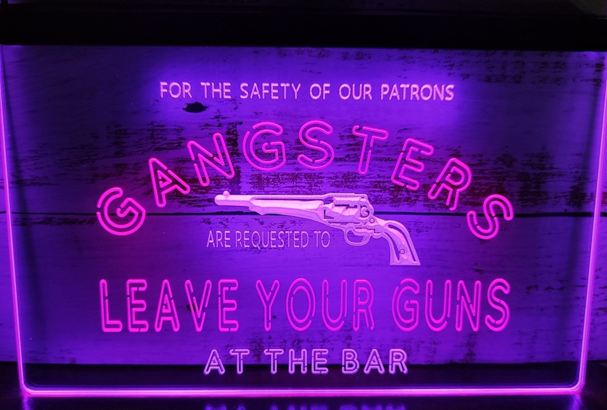 Cowboys Leave Your Guns Led Neon Sign Dual Color Wall Hanging Or Desktop Decor