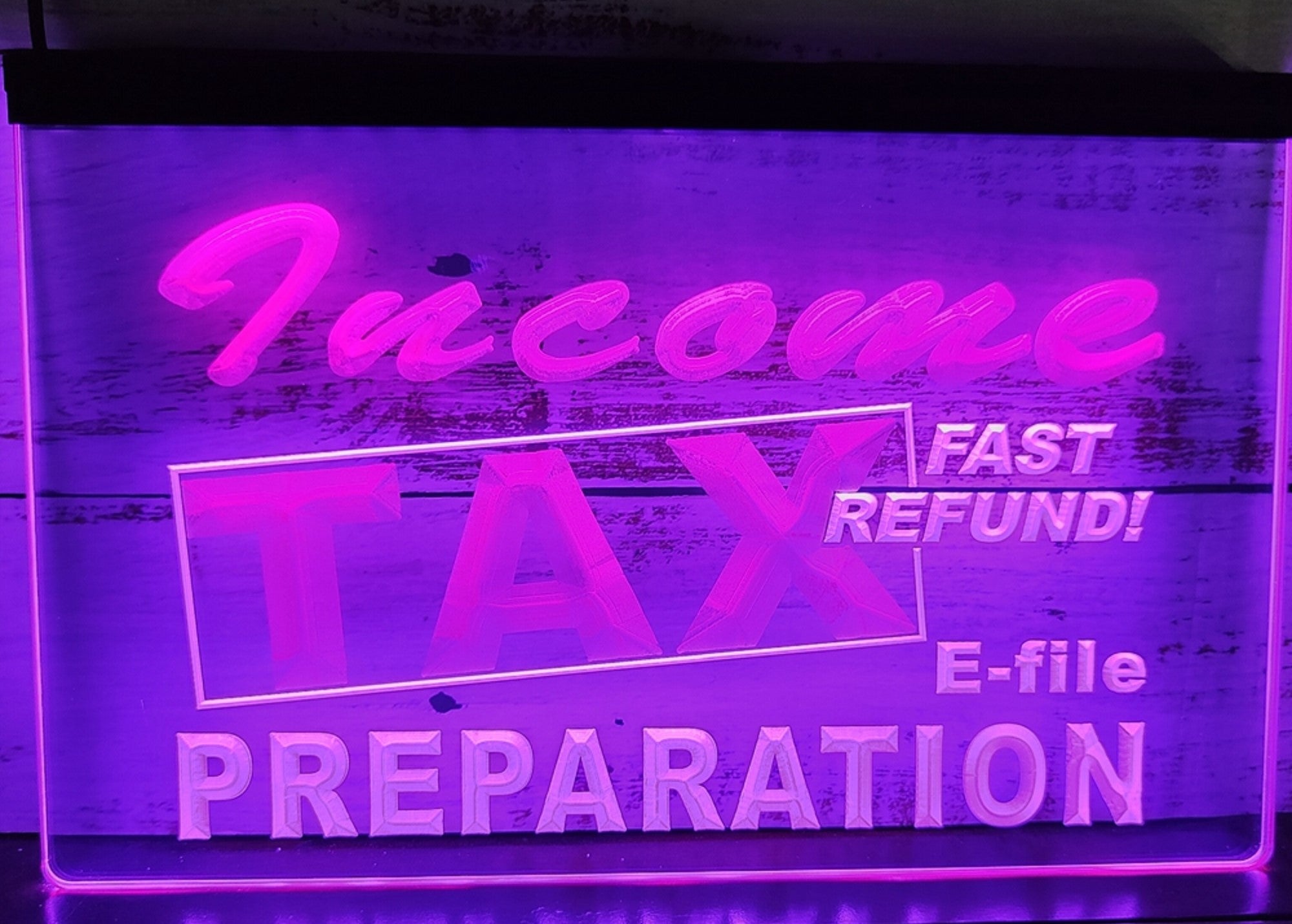 Income Tax Preparation Led Neon Sign Dual Color Accountant Income Tax Service Office Decor