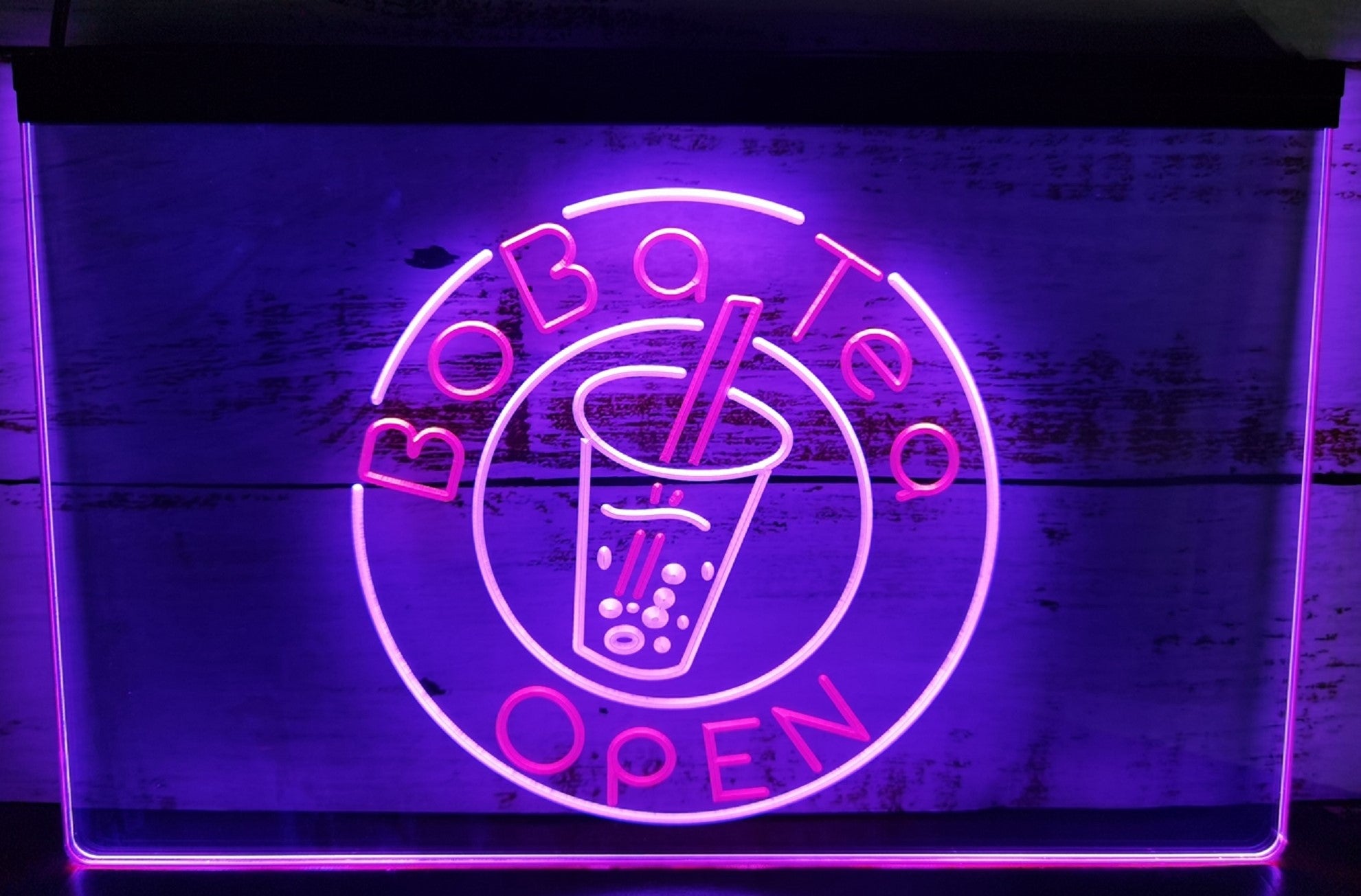 Boba Tea Open Led Neon Sign Dual Color Bubble Tea Shop Coffee Shop Decor