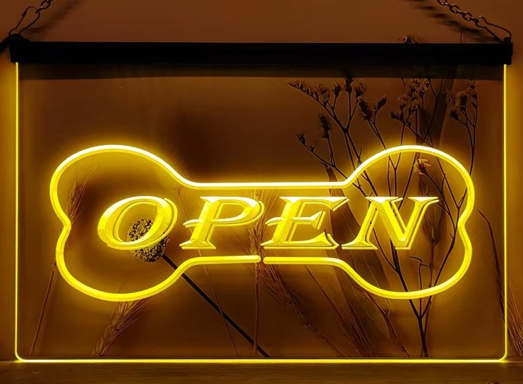 Pet Shop Open Led Neon Sign Dog Grooming Pet Shop Decor