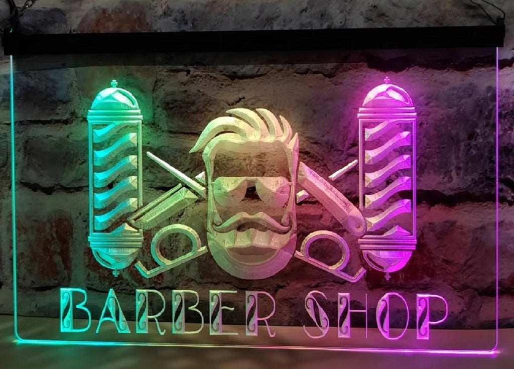 Barber Shop Pole Led Neon Sign Multi Mode Haircut Salon Barber Shop Decor