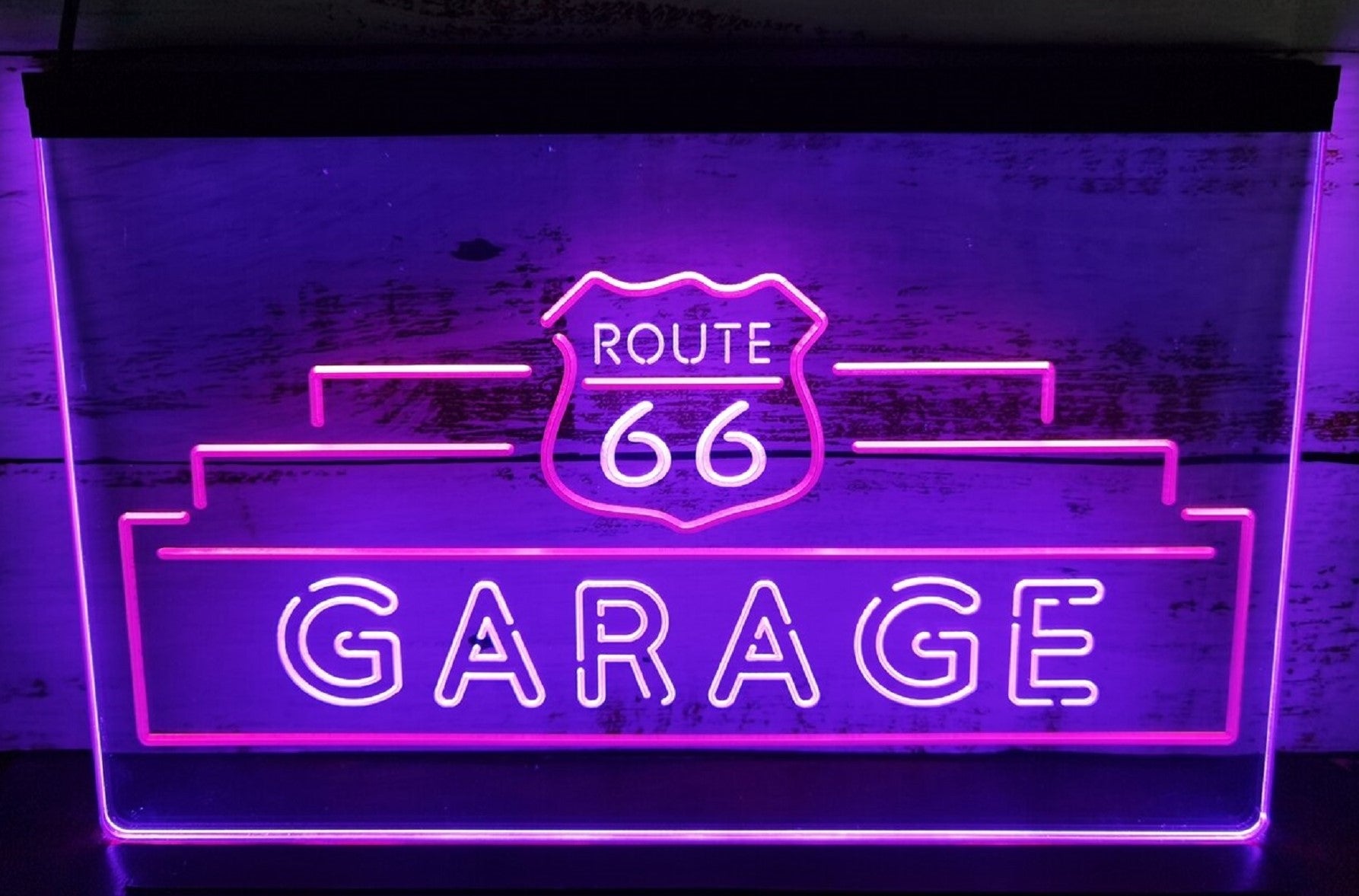 Route 66 Garage Led Neon Sign Dual Color Wall Hanging Desktop Decor