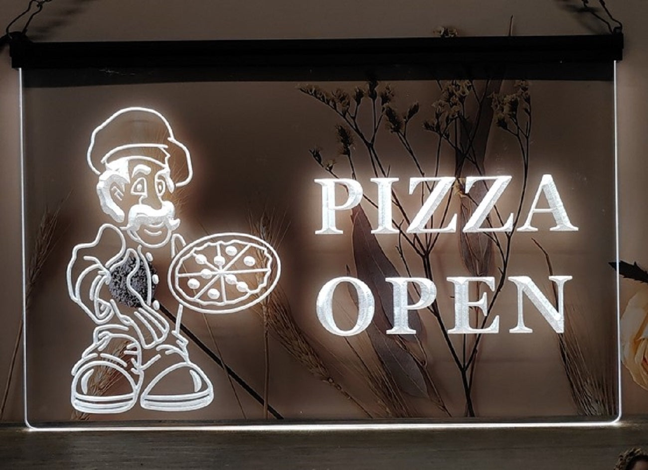 Pizza Open Led Neon Sign Pizzeria Restaurant Decor Wall Hanging