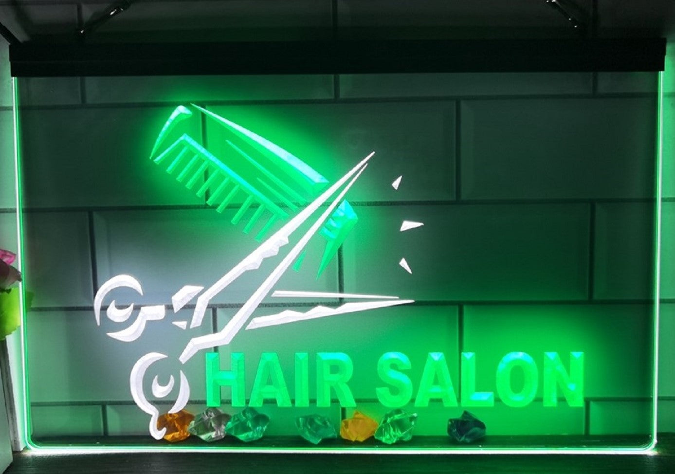 Hair Salon Led Neon Sign Dual Color Barber Shop Haircut Salon Decor