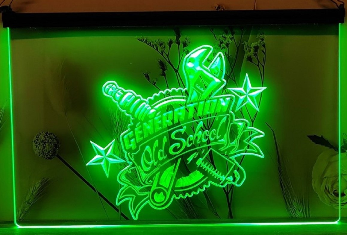 Old School Generation Led Neon Sign Wall Hanging Or Desktop Decor