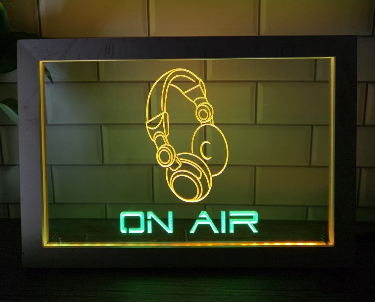 On Air Headphone Led Neon Sign Framed Music Room Audio Recording Studio Decor