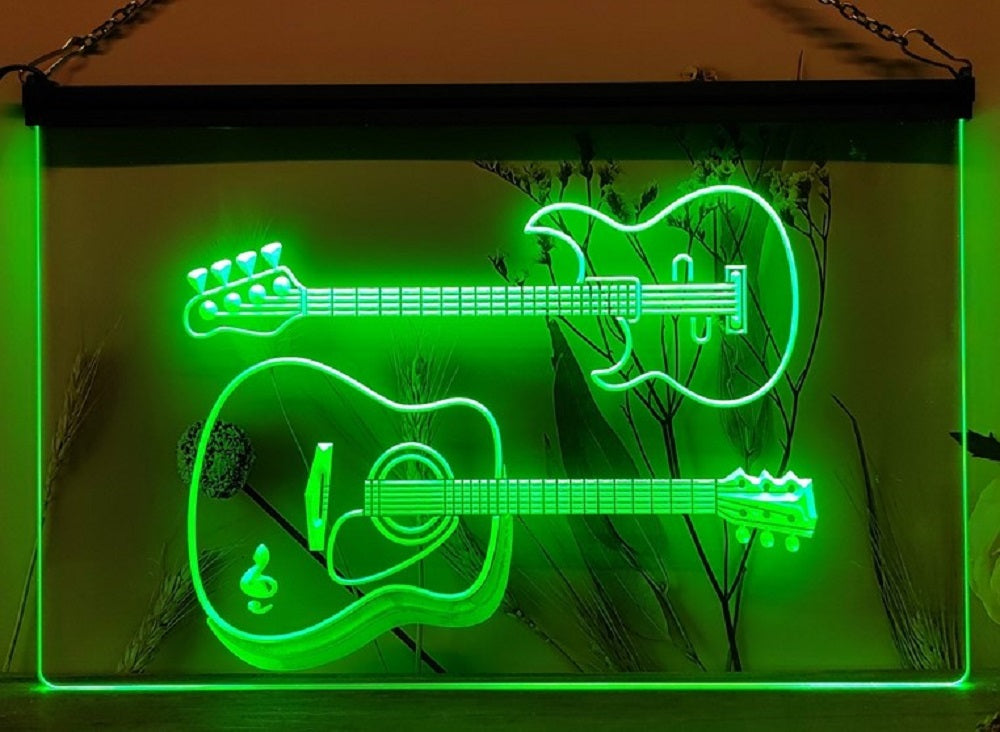 Guitars Led Neon Sign Home Music Room Audio Recording Studio Decor